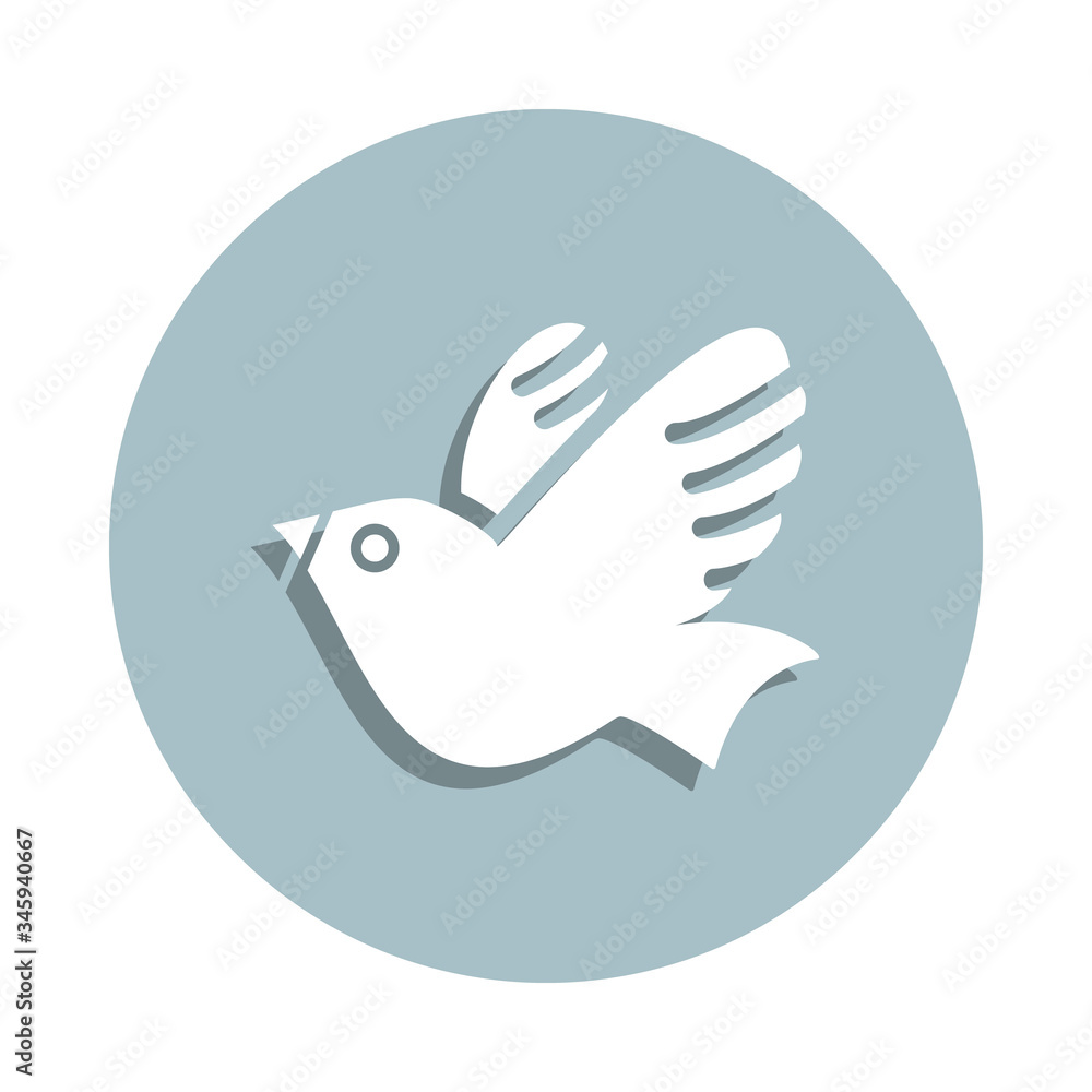 Poster dove badge icon. simple glyph, flat vector of world religiosity icons for ui and ux, website or mobi