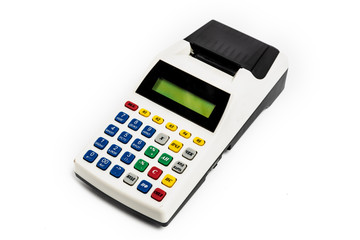 Commerce - cash equipment on a white background