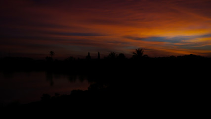 sunset over the lake