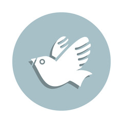 Dove badge icon. Simple glyph, flat vector of world religiosity icons for ui and ux, website or mobile application