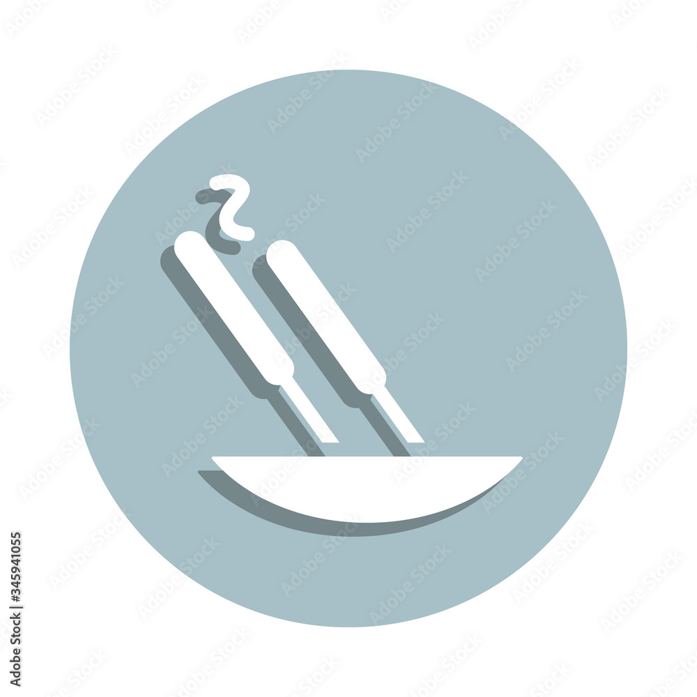 Poster incense badge icon. simple glyph, flat vector of world religiosity icons for ui and ux, website or m