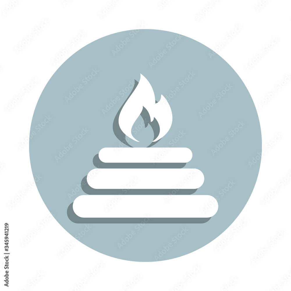Poster fire badge icon. simple glyph, flat vector of world religiosity icons for ui and ux, website or mobi