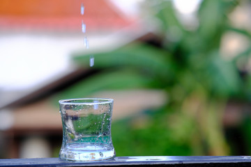 glass of water on the table