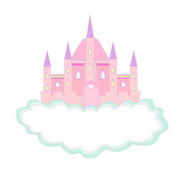 fairytale castle frame - isolated doodle illustration