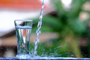 water pouring into glass