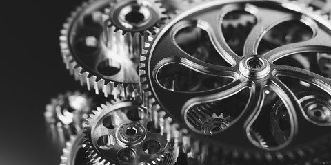 Gears and cogs mechanism. Industrial machinery