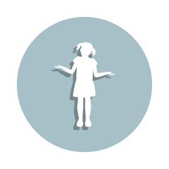 Girl surprised badge icon. Simple glyph, flat vector of children icons for ui and ux, website or mobile application