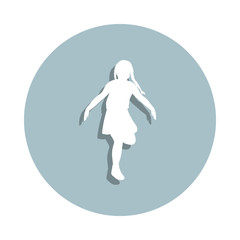 Girl jumping badge icon. Simple glyph, flat vector of children icons for ui and ux, website or mobile application