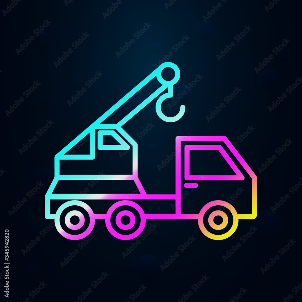 Poster crane vehicle nolan icon. simple thin line, outline vector of consruction machinery icons for ui and
