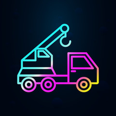 Crane vehicle nolan icon. Simple thin line, outline vector of consruction machinery icons for ui and ux, website or mobile application