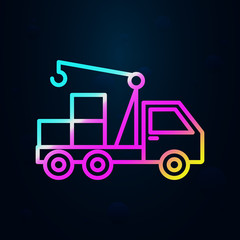 Hydraulic crane nolan icon. Simple thin line, outline vector of consruction machinery icons for ui and ux, website or mobile application