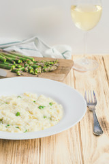 Risotto with Asparagus, Wine, Italian Cuisine