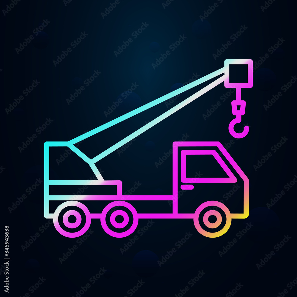 Poster crane vehicle nolan icon. simple thin line, outline vector of consruction machinery icons for ui and