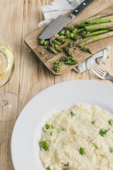 Risotto with Asparagus, Wine, Italian Cuisine