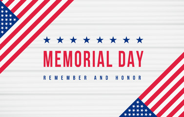 Fototapeta na wymiar Memorial Day - Remember and Honor Poster. American national holiday
