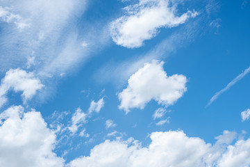 Sky and clouds on a bright day after rain