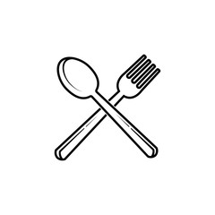 fork and spoon icon vector template