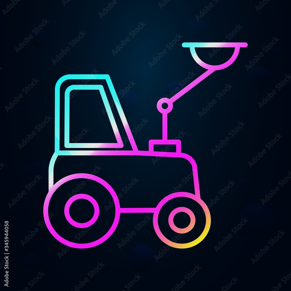 Poster crane tractor nolan icon. simple thin line, outline vector of consruction machinery icons for ui and