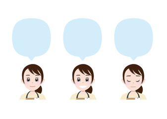 カフェ、レストラン、園芸店、飲食店、飲み屋、パン屋、ベーカリー、ファストフード、パン、コーヒー、お茶、エプロン、店員、店長、スタッフ、ショップ、店、あいさつ、告知、お知らせ、説明、広告、おすすめ、笑顔、カスタマー、お客様、お詫び、クレーム対応、クレーム、欠品、買い溜め、売り切れ、ポスター、チラシ、ポップ、イラスト、カットイラスト、イラストレーション、ベクター、絵、漫画、人気、かわいい、売れ筋、人、