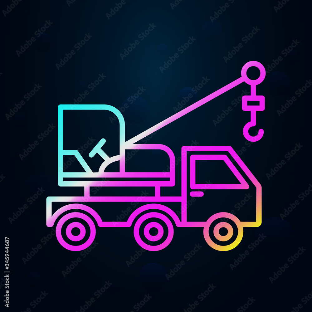 Poster crane vehicle nolan icon. simple thin line, outline vector of consruction machinery icons for ui and