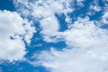 Sky and clouds on a bright day after rain