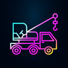 Crane vehicle nolan icon. Simple thin line, outline vector of consruction machinery icons for ui and ux, website or mobile application