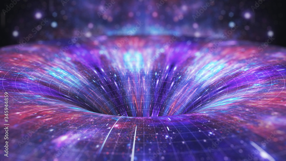 Wall mural cosmic distortion wormhole.time trap.space-time well.time tunnel.gravitational field