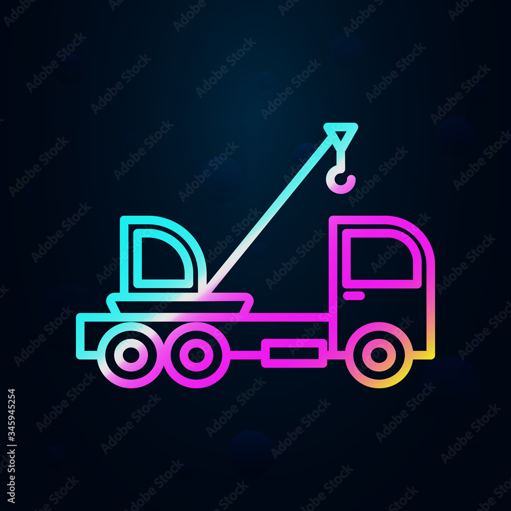 Poster crane vehicle nolan icon. simple thin line, outline vector of consruction machinery icons for ui and