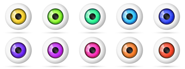 Set of eyeballs. Colored Eye icon