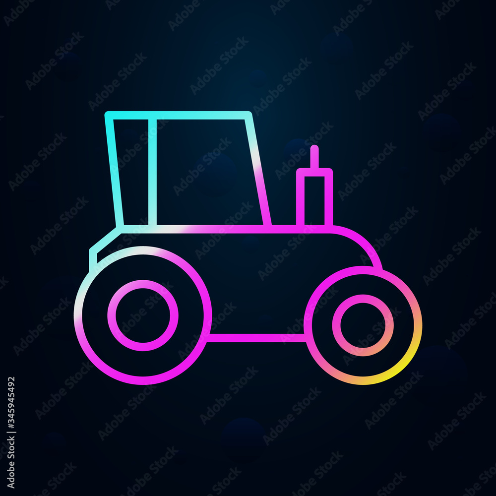 Poster farming tractor nolan icon. simple thin line, outline vector of consruction machinery icons for ui a