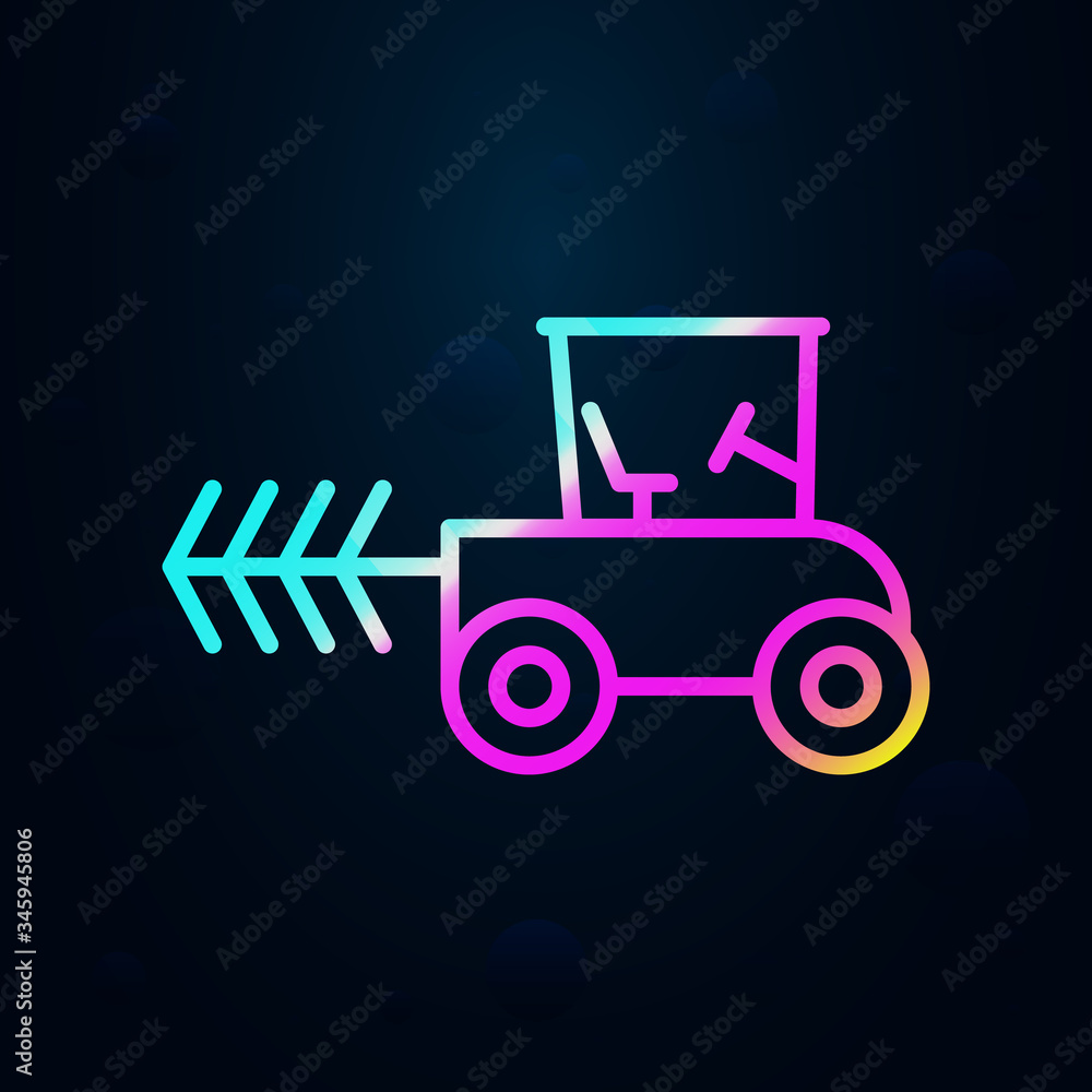 Poster cultivating tractor nolan icon. simple thin line, outline vector of consruction machinery icons for 