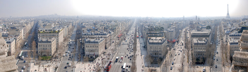 Panorama Blick vom Arc de Triomphe mit Eiffelturm