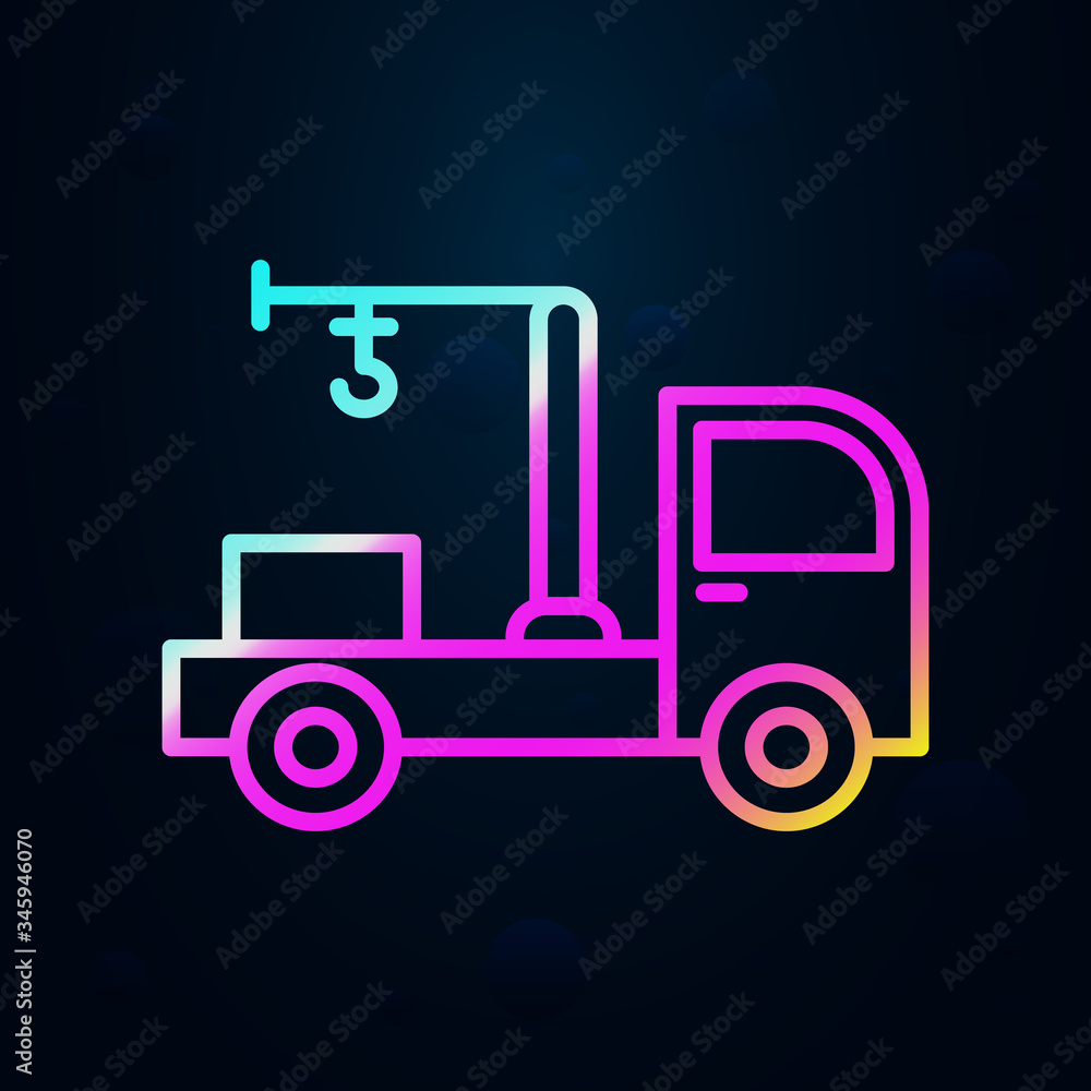 Poster crane vehicle nolan icon. simple thin line, outline vector of consruction machinery icons for ui and