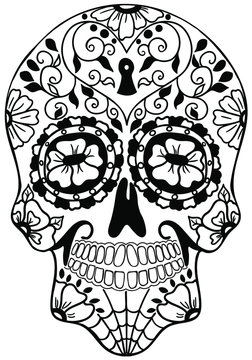 Day of  The Dead  sugar skull . Vector illustration