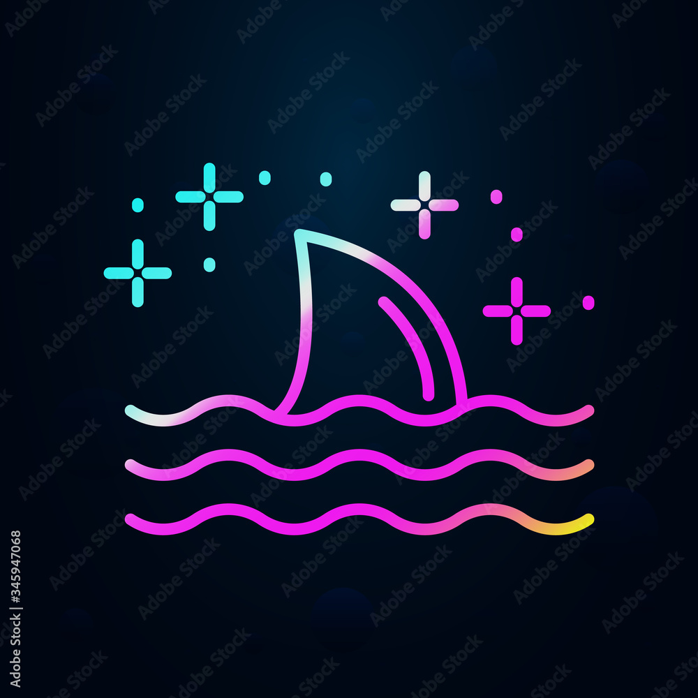 Poster diving shark nolan icon. simple thin line, outline vector of diving icons for ui and ux, website or 