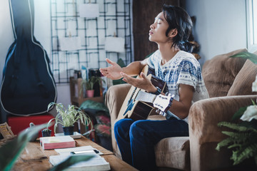 Young christian raise hands up and praying wholeheartedly, Christians should worship and thank God, Christian worship concept.