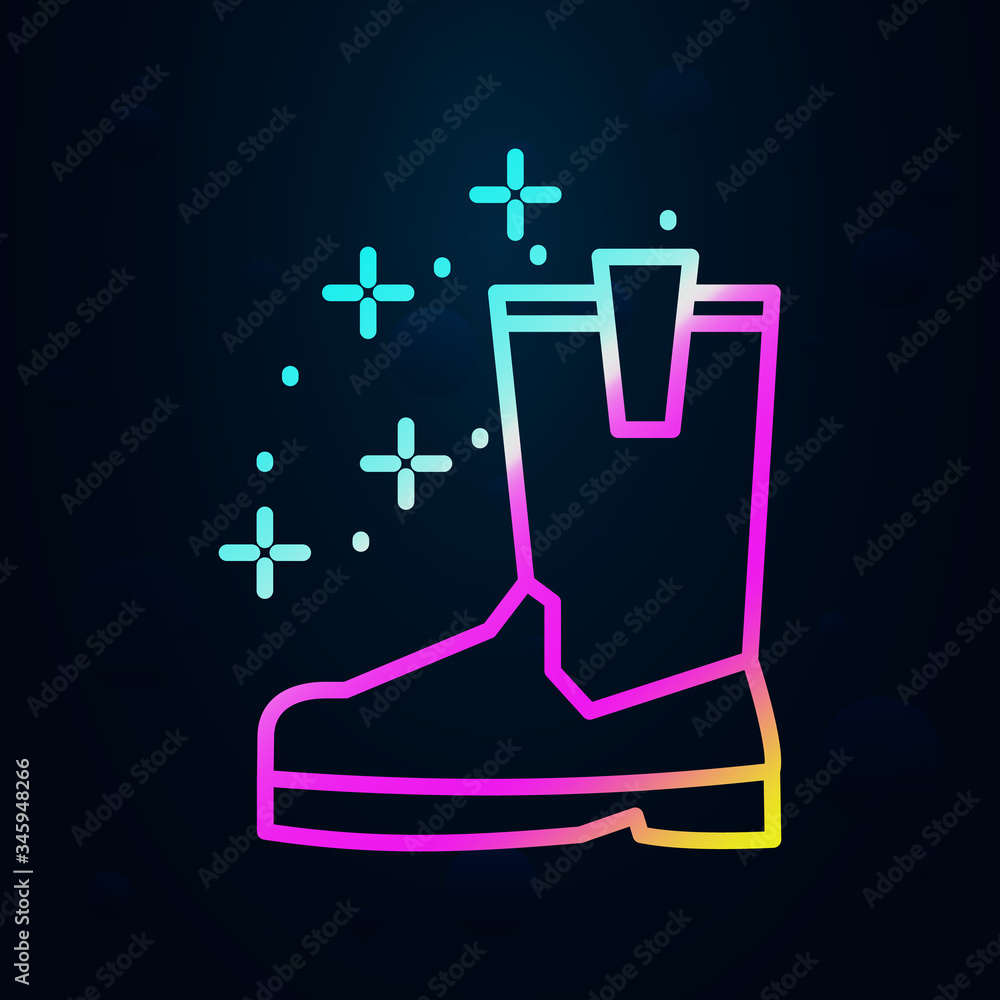 Poster diving boots shoes nolan icon. simple thin line, outline vector of diving icons for ui and ux, websi