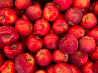 many apples on the counter supermarket
