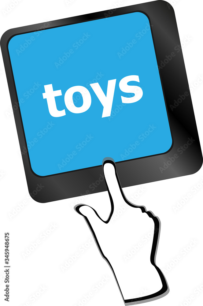 Poster toys word on computer keyboard pc key