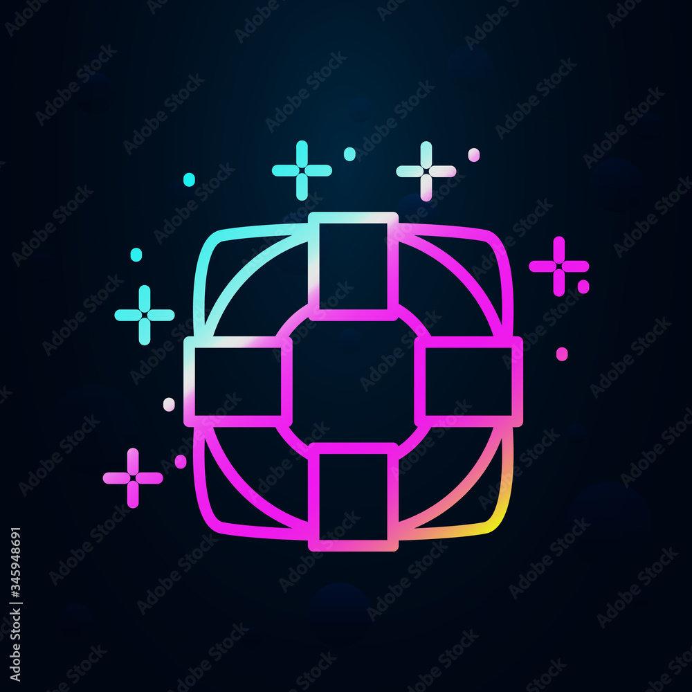 Poster diving lifesaver nolan icon. simple thin line, outline vector of diving icons for ui and ux, website