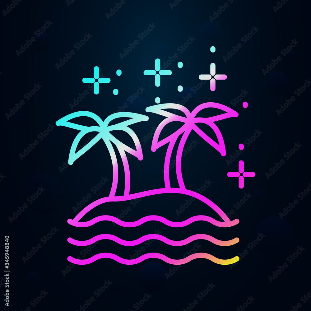 Poster diving island nolan icon. simple thin line, outline vector of diving icons for ui and ux, website or
