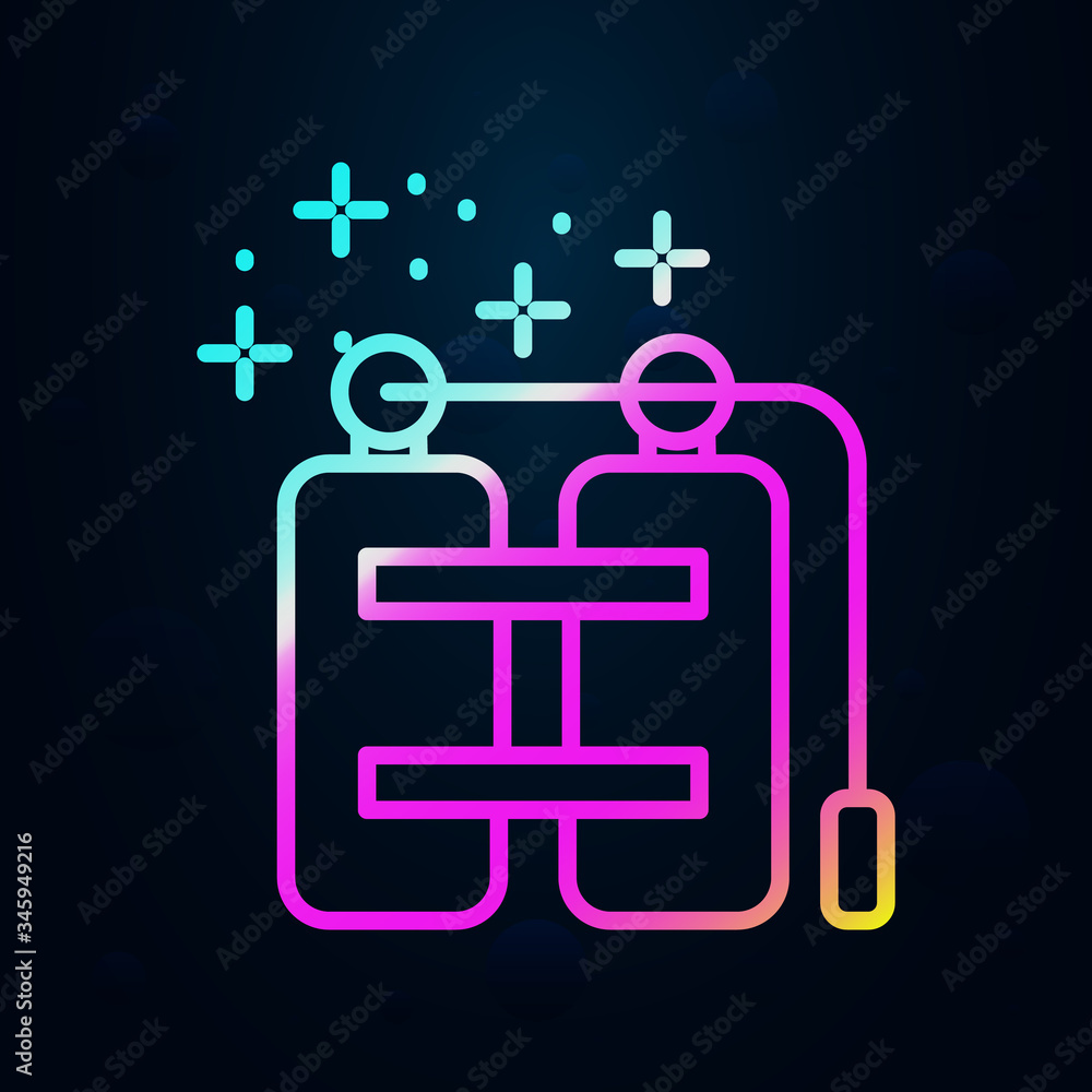 Poster diving oxygen nolan icon. simple thin line, outline vector of diving icons for ui and ux, website or