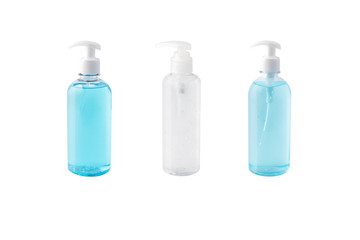Set of Hand Sanitizer (Alcohol Gel) isolated on white background