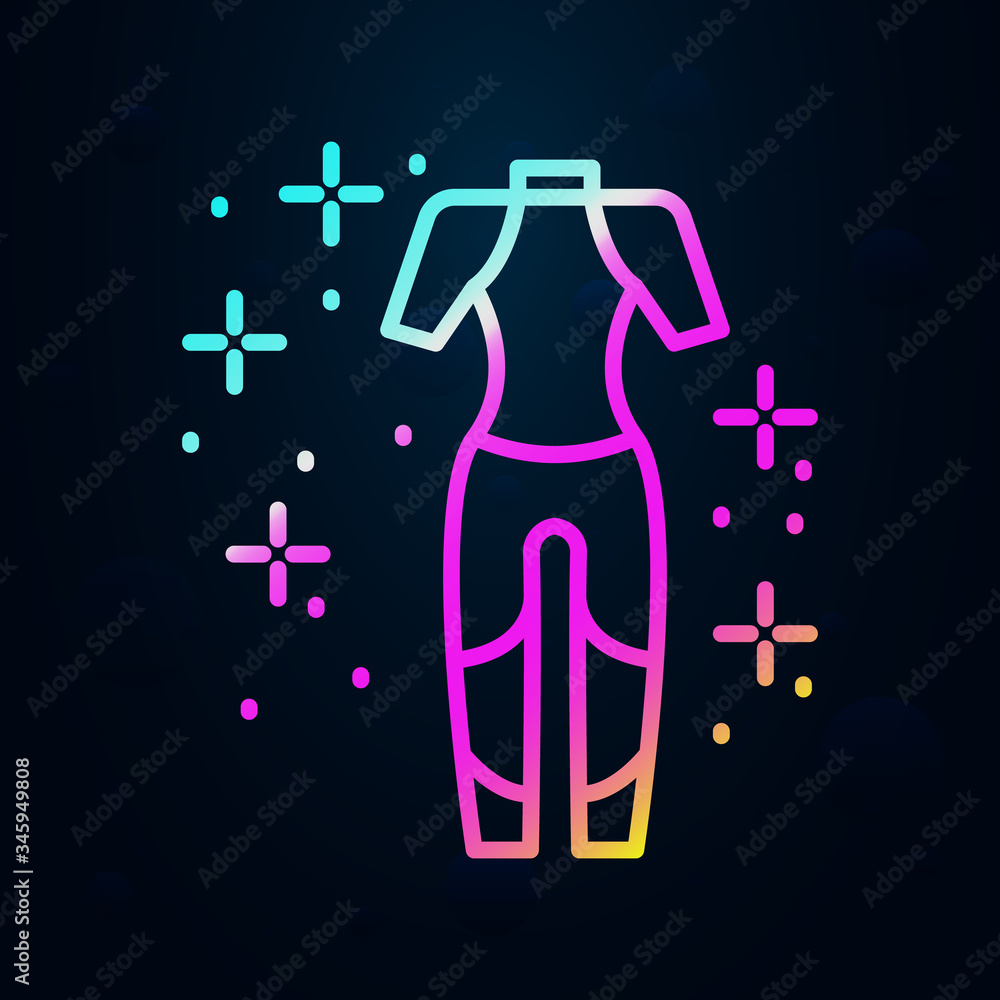 Poster diving wetsuit nolan icon. simple thin line, outline vector of diving icons for ui and ux, website o