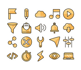 interface internet web technology digital icons set