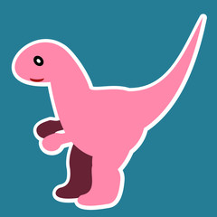 Illustration of a Colorful dinosaurs image. Cute and children love. Soft colors vector.
