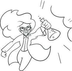 Scientists working on a cure for Covid 19. Scientists working on a vaccine for Covid 19. The superheroes of the pandemic.Stay home global period illustration in vector.
