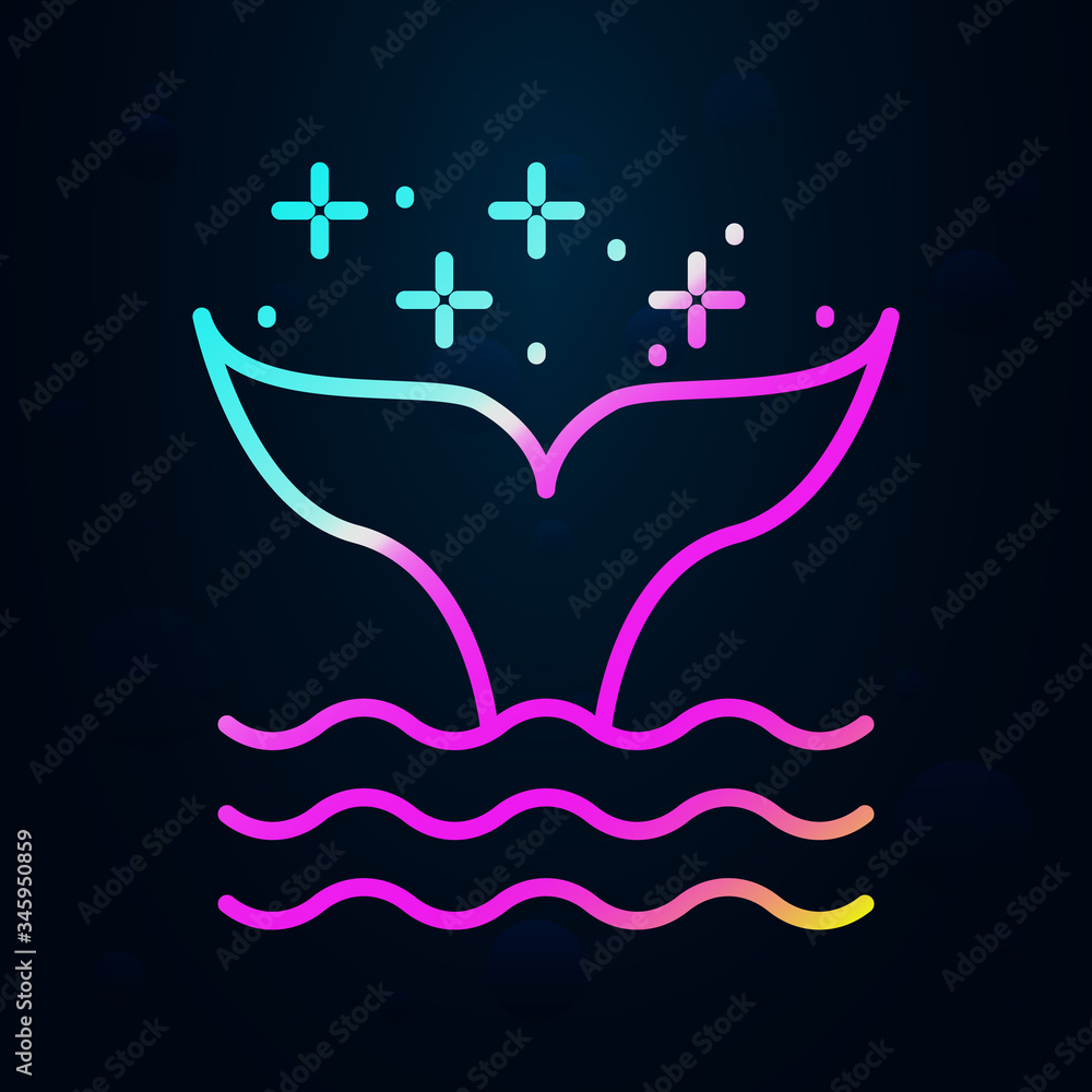 Poster diving whale nolan icon. simple thin line, outline vector of diving icons for ui and ux, website or 
