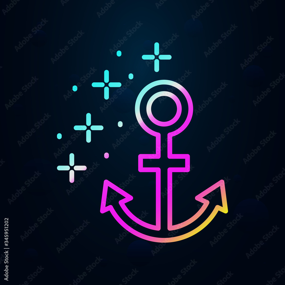 Poster diving anchor nolan icon. simple thin line, outline vector of diving icons for ui and ux, website or