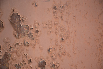 rusty metal with peeling paint